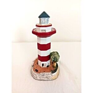 Bill Younger Signed Harbour Lights Hilton Head SC Lighthouse #136 1993 Resin